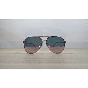 Foster Grant Aviator Sunglasses Rose Gold Frame Blue Pink Gradient Lens